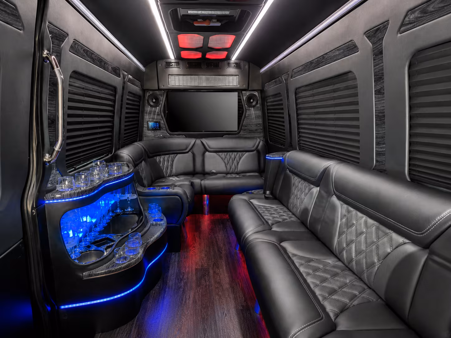 waterbury 30 passenger party bus interior